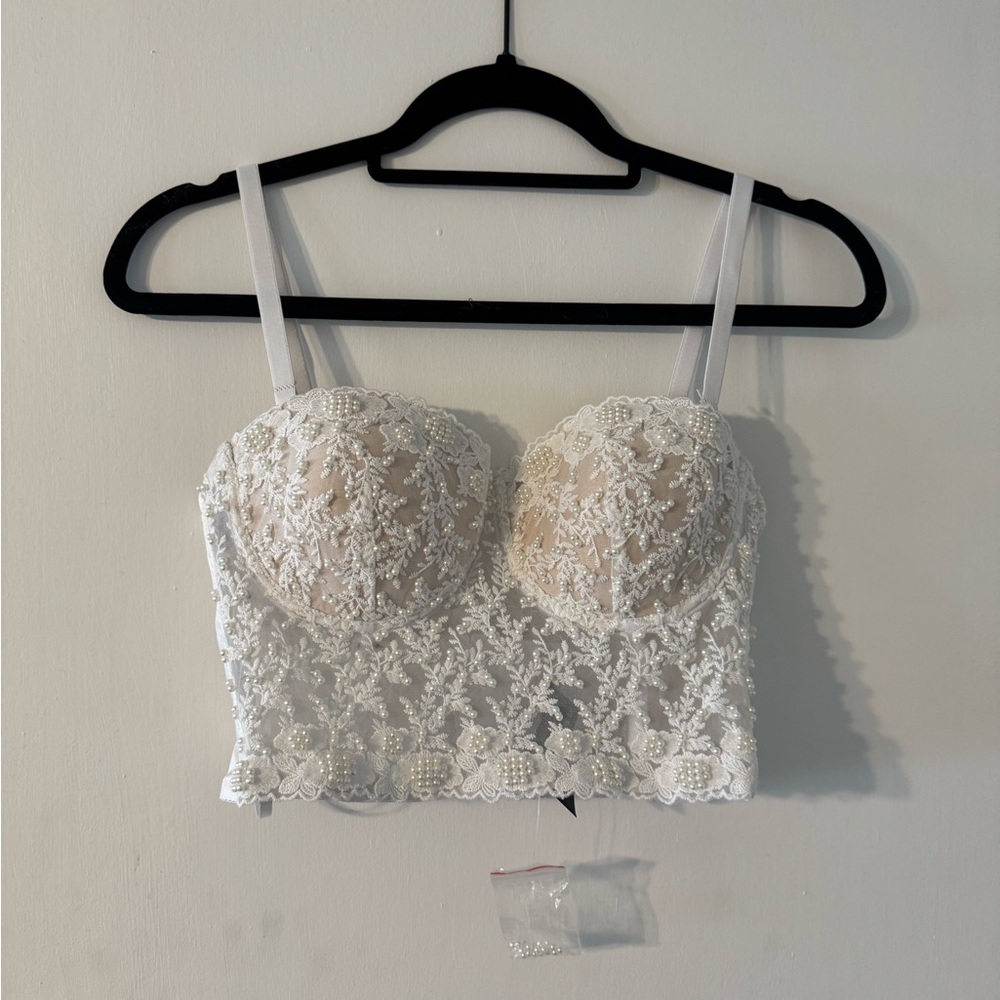 White Lace Bustier Top